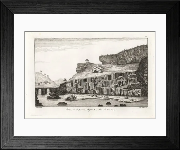 Framed Print : Causeway at Rigaudel bridge, Vivarais, France, 18th century Framed Print : Causeway at Rigaudel bridge, Vivarais, France, 18th century