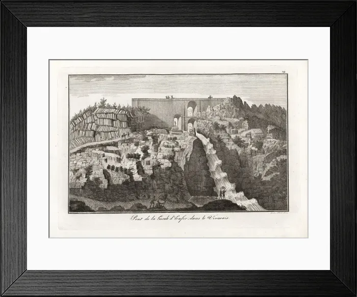 Framed Print : Geologists at the Bridge of the Jaws of Hell, France, 18th centu Framed Print : Geologists at the Bridge of the Jaws of Hell, France, 18th centu
