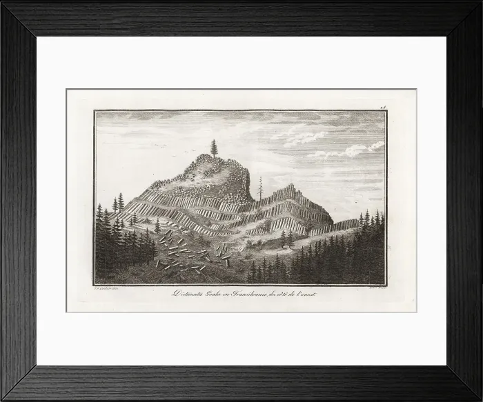 Framed Print : Mountain of hexagonal basalt columns at Detunata Goala, Transylv Framed Print : Mountain of hexagonal basalt columns at Detunata Goala, Transylv