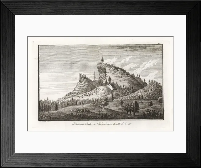 Framed Print : Mountain of hexagonal basalt columns at Detunata Goala, Transylv Framed Print : Mountain of hexagonal basalt columns at Detunata Goala, Transylv
