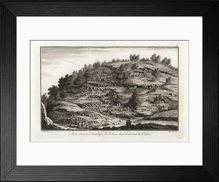 Framed Print : Columnar basalt mass known as the Devil's Mount, Verona
