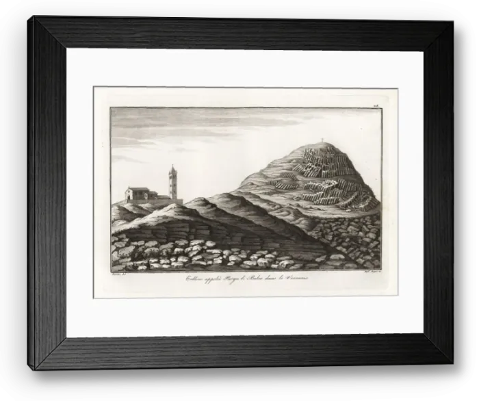 Framed Print : Church on the hill known as Monte Purga di Bolca, Verona, Italy Framed Print : Church on the hill known as Monte Purga di Bolca, Verona, Italy