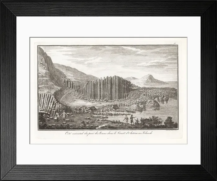Framed Print : Geologists studying the eastern side of the Giant's Causeway, 18 Framed Print : Geologists studying the eastern side of the Giant's Causeway, 18