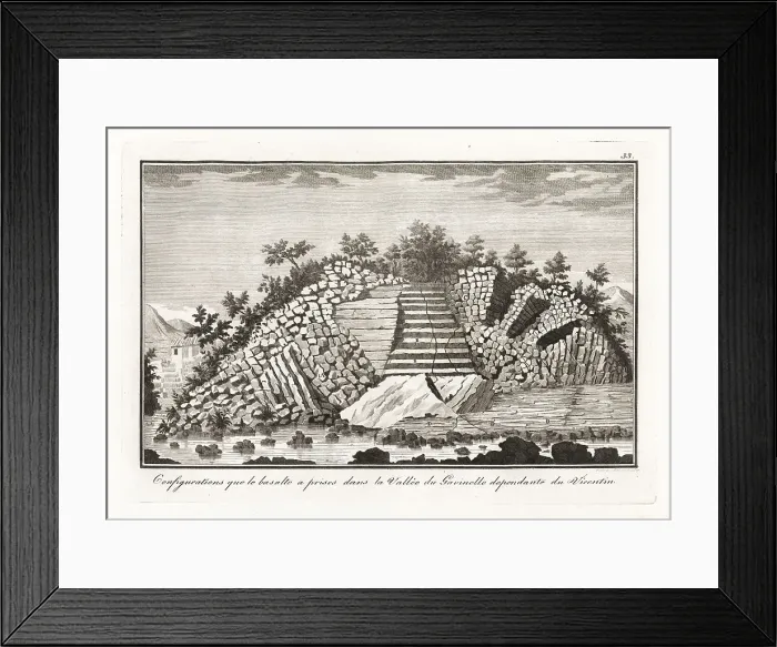 Framed Print : Basalt confirurations in the Gavinello Valley, Vicentin, Italy Framed Print : Basalt confirurations in the Gavinello Valley, Vicentin, Italy