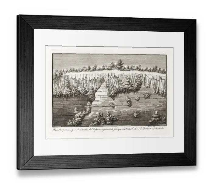 Framed Print : Basalt prisms in the Infernaccio Valley, Viterbo, central Italy Framed Print : Basalt prisms in the Infernaccio Valley, Viterbo, central Italy