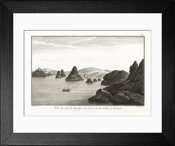 Framed Print : View of the Cyclopean Islands, Catania, Sicily, 1822 Framed Print : View of the Cyclopean Islands, Catania, Sicily, 1822