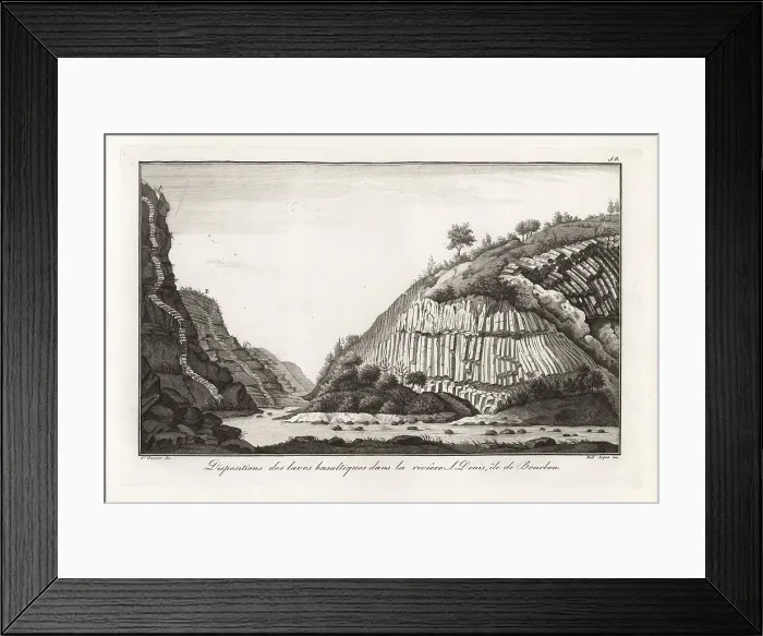 Framed Print : Configuration of basalt lava in the Saint Denis river, Reunion I Framed Print : Configuration of basalt lava in the Saint Denis river, Reunion I
