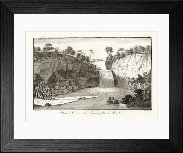 Framed Print : Falls on the Riviere des Roches, Reunion Island, 1804 Framed Print : Falls on the Riviere des Roches, Reunion Island, 1804