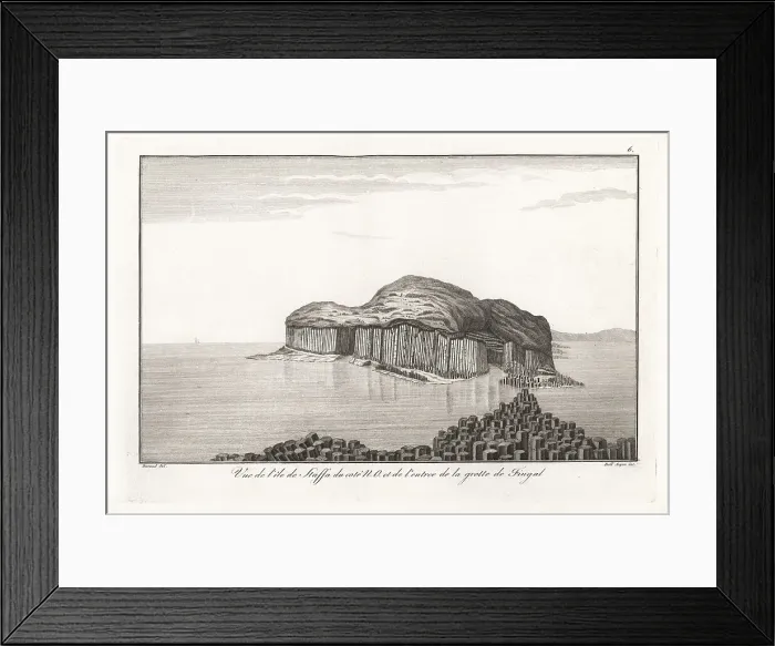 Framed Print : View of the Isle of Staffa and the entrance to Fingal's Cave Framed Print : View of the Isle of Staffa and the entrance to Fingal's Cave