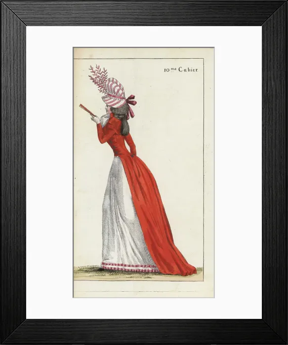 Framed Print : Fashionable woman in casual outfit, en neglige, 1790 Framed Print : Fashionable woman in casual outfit, en neglige, 1790