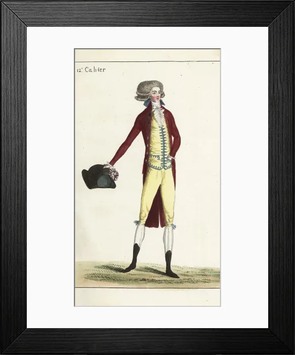 Framed Print : Fashionable man in coat and batiste cravatte, 1790 Framed Print : Fashionable man in coat and batiste cravatte, 1790