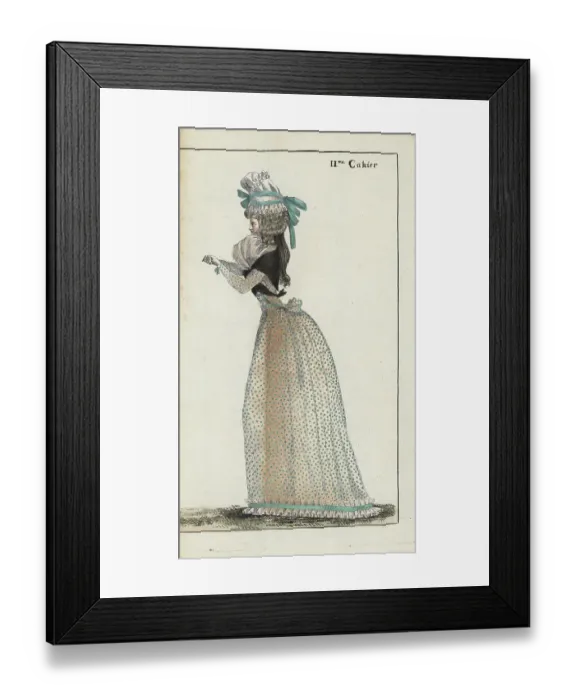 Framed Print : Fashionable French woman in pierrot jacket, 1790 Framed Print : Fashionable French woman in pierrot jacket, 1790