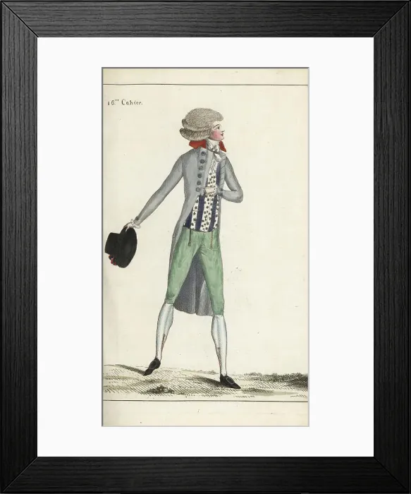 Framed Print : Fashionable gentleman in hairstyle a la Triomphe, 1790 Framed Print : Fashionable gentleman in hairstyle a la Triomphe, 1790