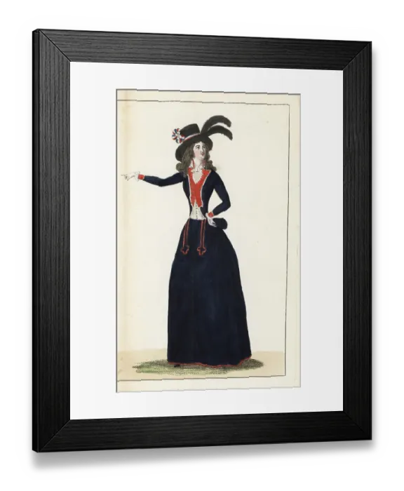 Framed Print : French Patriotic woman in Revolutionary garb, 1790 Framed Print : French Patriotic woman in Revolutionary garb, 1790