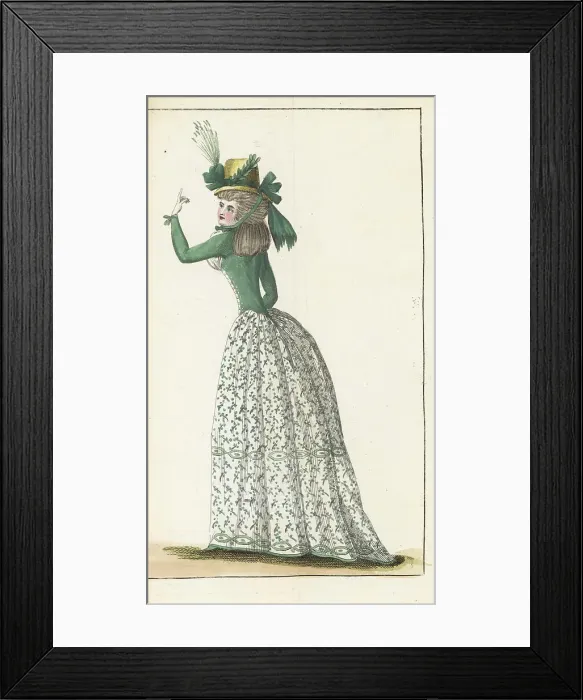 Framed Print : Woman in straw hat a la Jardiniere, 1790 Framed Print : Woman in straw hat a la Jardiniere, 1790