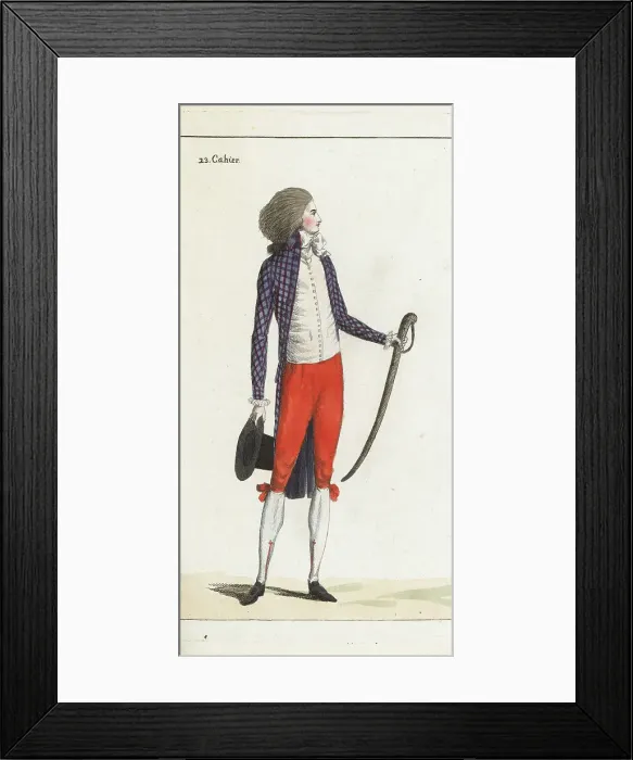 Framed Print : French Revolutionary dandy with cane sabre Framed Print : French Revolutionary dandy with cane sabre