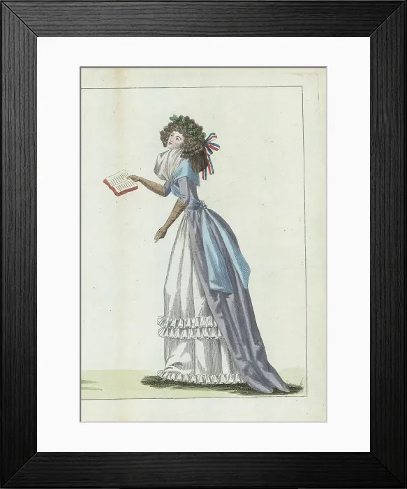 Framed Print : Woman in civic crown of oak leaves, 1790 Framed Print : Woman in civic crown of oak leaves, 1790