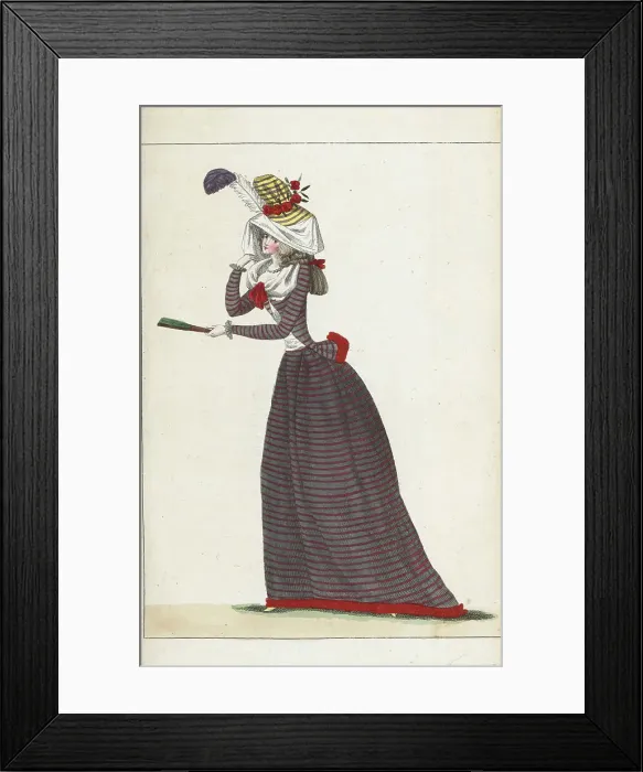 Framed Print : Woman in matching coureur and petticoat, 1790 Framed Print : Woman in matching coureur and petticoat, 1790