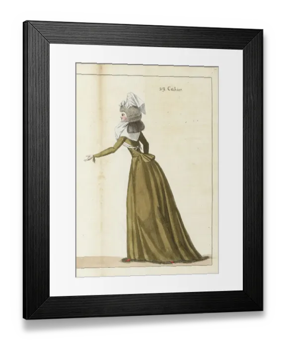 Framed Print : Woman in matching pierrot and petticoat, 1790 Framed Print : Woman in matching pierrot and petticoat, 1790