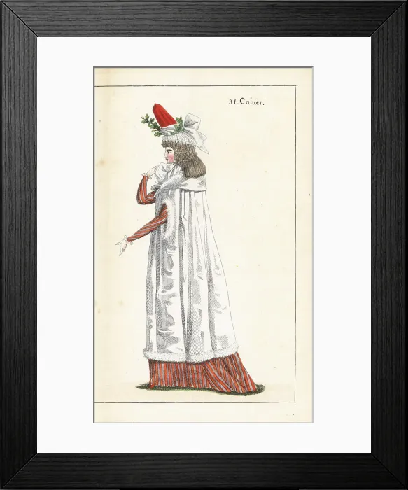 Framed Print : Woman in white satin pelisse, 1790 Framed Print : Woman in white satin pelisse, 1790