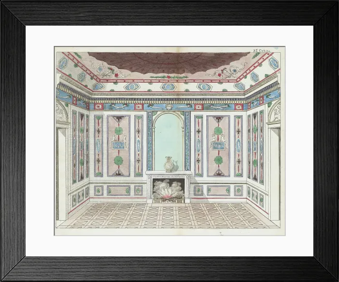 Framed Print : Revolutionary era interior design for a salon, 1791 Framed Print : Revolutionary era interior design for a salon, 1791