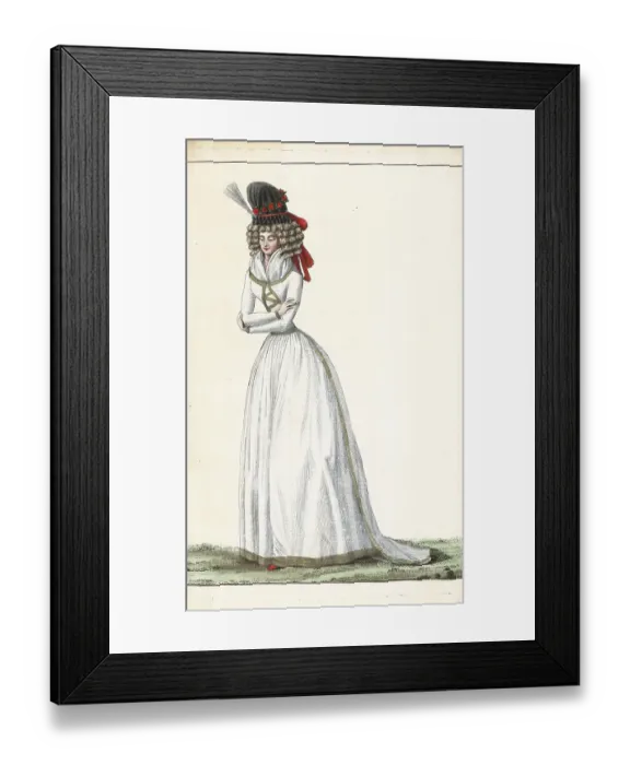 Framed Print : Fashionable woman in gown a la Vestale, 1790 Framed Print : Fashionable woman in gown a la Vestale, 1790