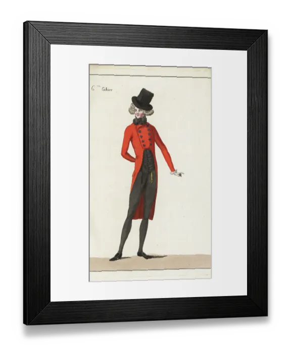 Framed Print : Fashionable man in demi-deuil mourning costume, 1790 Framed Print : Fashionable man in demi-deuil mourning costume, 1790
