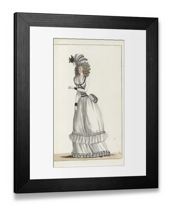Framed Print : Woman in demi-deuil or mourning dress, 1790 Framed Print : Woman in demi-deuil or mourning dress, 1790