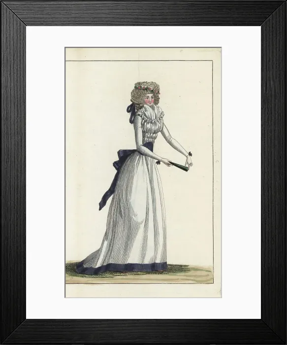 Framed Print : Fashionable woman in hairstyle a l'enfant, 1790 Framed Print : Fashionable woman in hairstyle a l'enfant, 1790