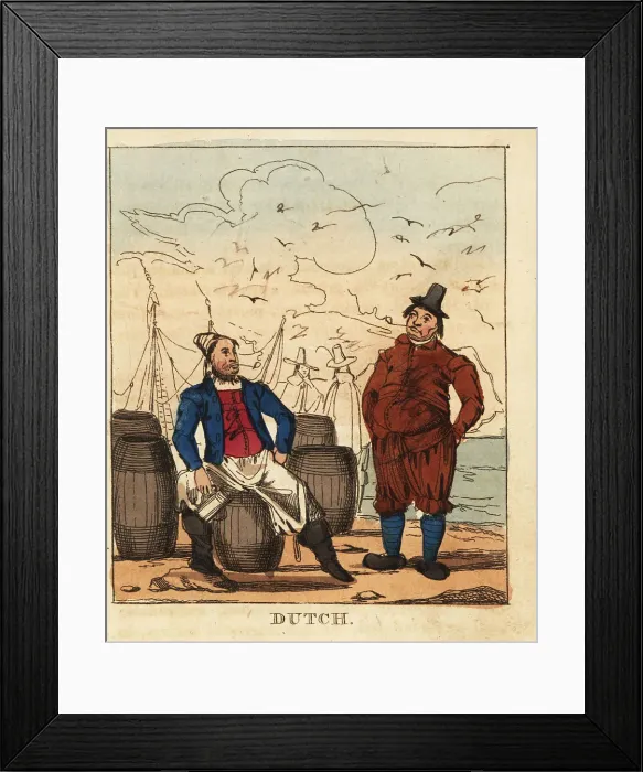 Framed Print : Costumes of Dutch men, 19th century Framed Print : Costumes of Dutch men, 19th century