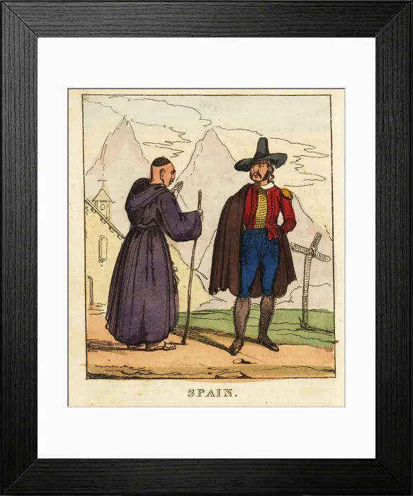 Framed Print : Costumes of Spain, 19th century Framed Print : Costumes of Spain, 19th century