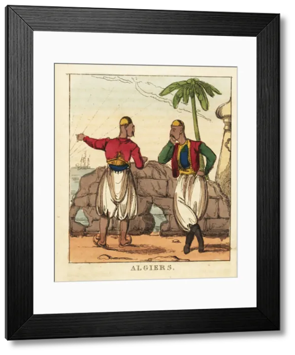 Framed Print : Two Algierian Berber men looking out from Algiers Framed Print : Two Algierian Berber men looking out from Algiers