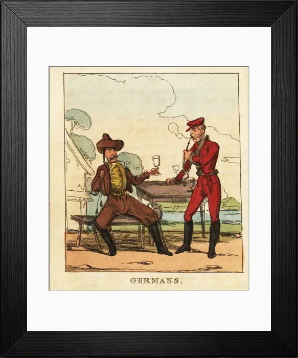 Framed Print : German men drinking beer at an inn, 19th century Framed Print : German men drinking beer at an inn, 19th century