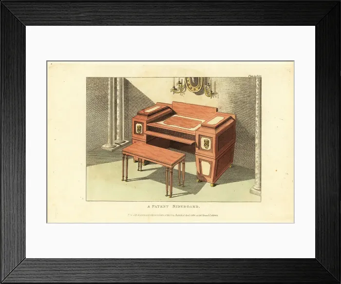 Framed Print : Trafalgar patent sideboard and dining table, metamorphic furnitu Framed Print : Trafalgar patent sideboard and dining table, metamorphic furnitu