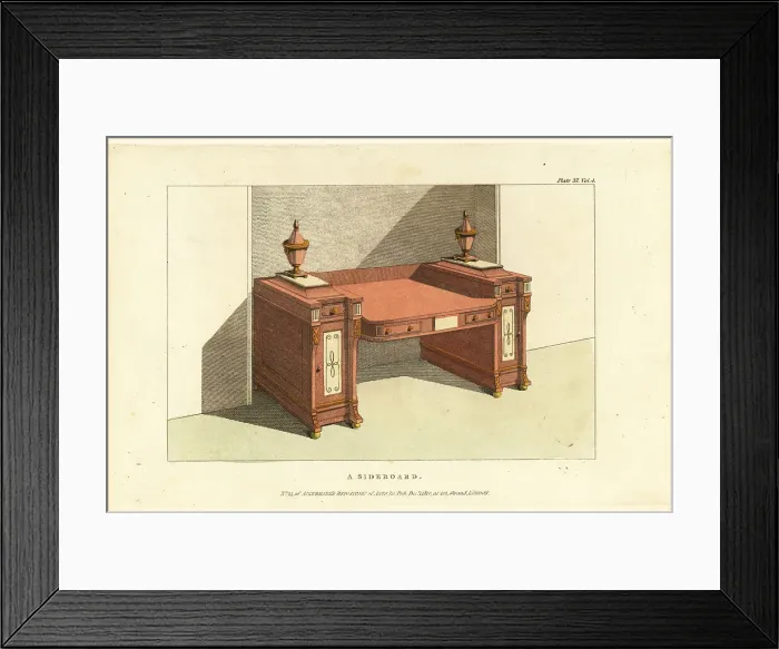 Framed Print : Sideboard with cellaret drawers and cupboards in each pedestal Framed Print : Sideboard with cellaret drawers and cupboards in each pedestal