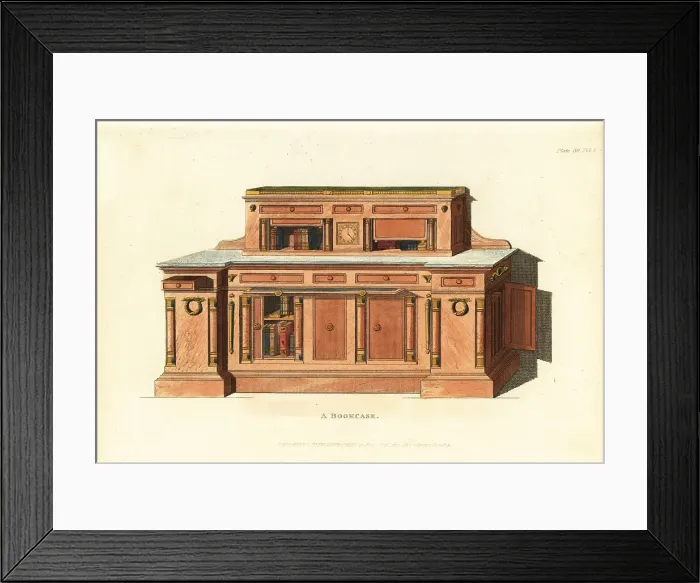 Framed Print : Bookcase, 1812 Framed Print : Bookcase, 1812