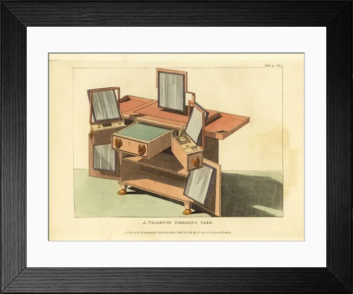 Framed Print : Regency-era ladies toilette dressing case, 1812 Framed Print : Regency-era ladies toilette dressing case, 1812
