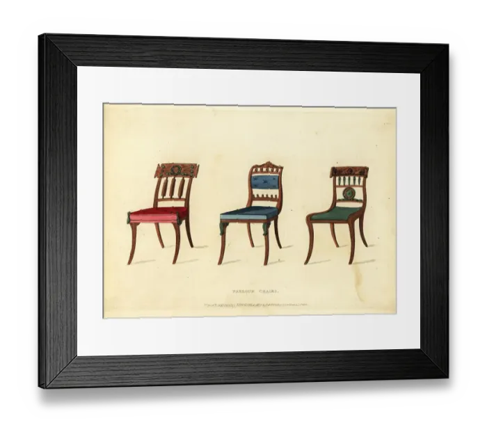Framed Print : Dining chair, Grecian chair, Tragalgar chair, 1814 Framed Print : Dining chair, Grecian chair, Tragalgar chair, 1814