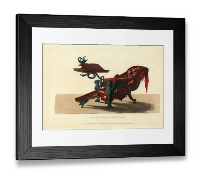 Framed Print : William Pocock's reclining patent chair, 1813