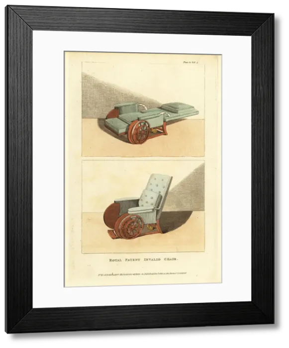 Framed Print : Royal patent invalid chair, 1810 Framed Print : Royal patent invalid chair, 1810