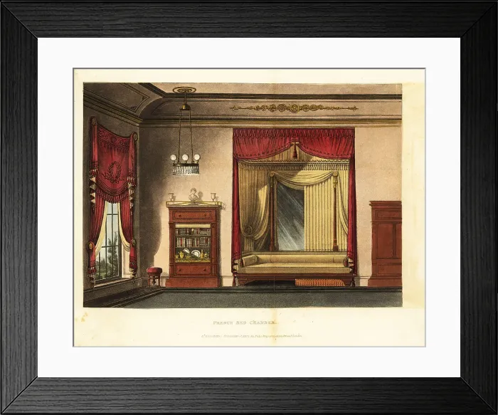 Framed Print : Design for a French bed chamber, 1815 Framed Print : Design for a French bed chamber, 1815