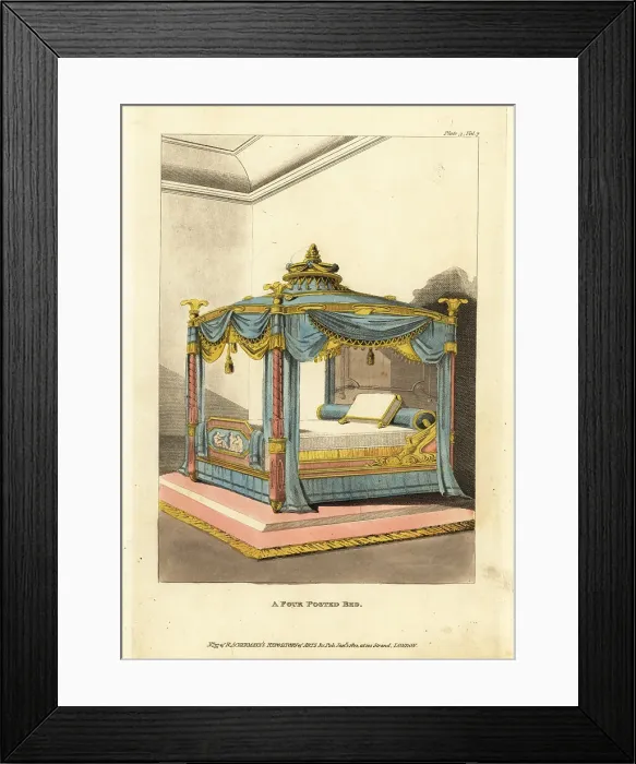 Framed Print : A Four Posted Bed, 1812 Framed Print : A Four Posted Bed, 1812