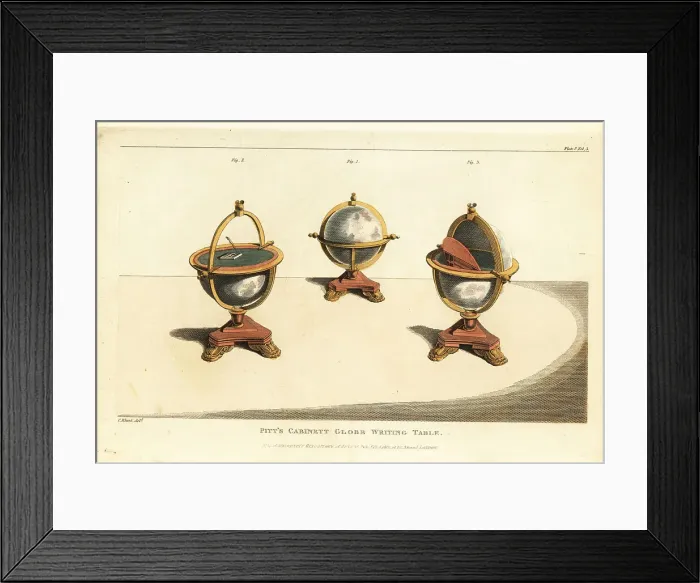Framed Print : Regency-era library globe that turns into a writing desk Framed Print : Regency-era library globe that turns into a writing desk