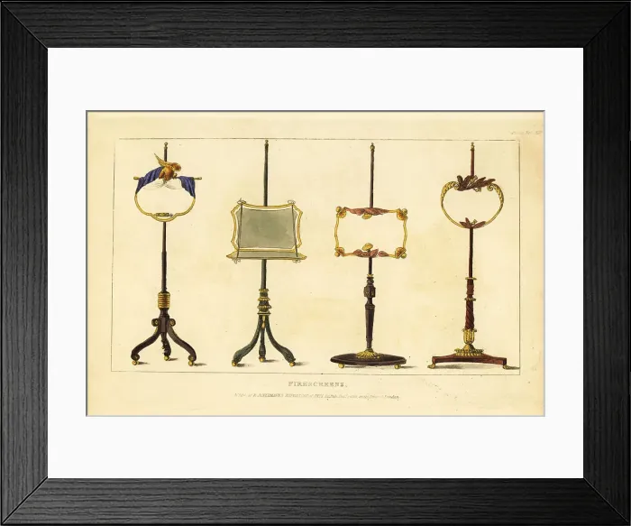 Framed Print : Regency era firescreens for the drawing room Framed Print : Regency era firescreens for the drawing room