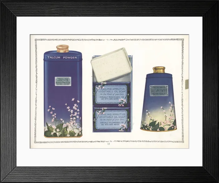 Framed Print : Trailing Arbutus brand cosmetics from CPC, 1926 Framed Print : Trailing Arbutus brand cosmetics from CPC, 1926