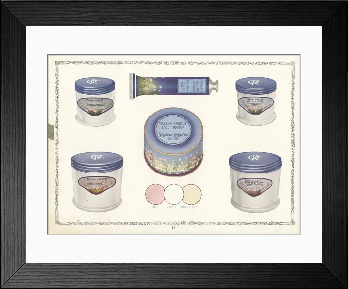Framed Print : Trailing Arbutus brand cosmetics from CPC, 1926 Framed Print : Trailing Arbutus brand cosmetics from CPC, 1926