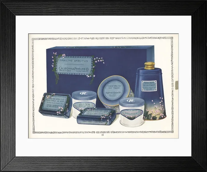 Framed Print : Trailing Arbutus brand cosmetics from CPC, 1926 Framed Print : Trailing Arbutus brand cosmetics from CPC, 1926