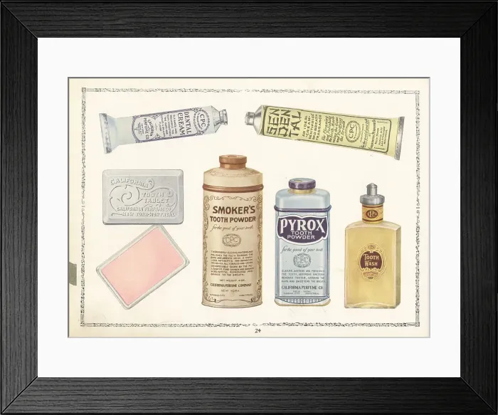 Framed Print : CPC brand dental-hygiene products from 1926 Framed Print : CPC brand dental-hygiene products from 1926