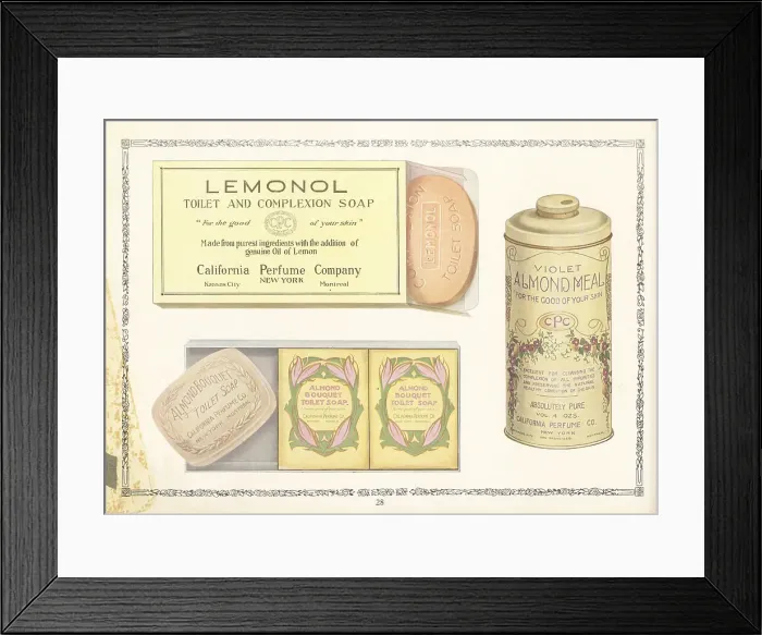 Framed Print : CPC brand cosmetics soaps from 1926 Framed Print : CPC brand cosmetics soaps from 1926