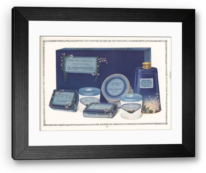 Framed Print : Gift box of Trailing Arbutus brand cosmetics from CPC, 1927 Framed Print : Gift box of Trailing Arbutus brand cosmetics from CPC, 1927